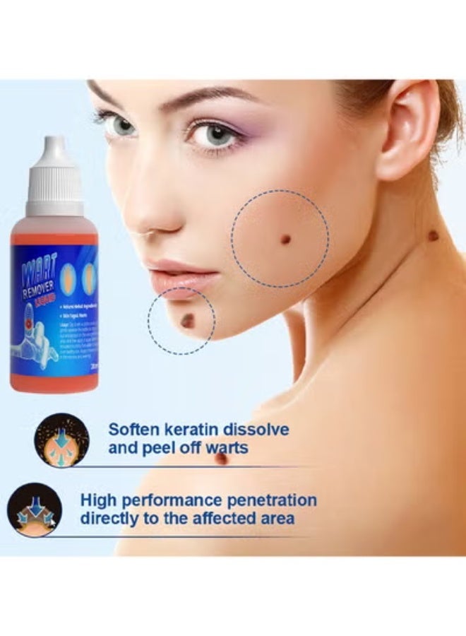 Sumifun Wart Remover Liquid, Maximum Strength Salicylic Acid Wart Liquid, One Step Invisible Wart Remover Strips, Fast-Acting Wart Liquid Freeze Off for Warts, Plantar Wart, Common Wart, Flat Wart 20ML - Image 4